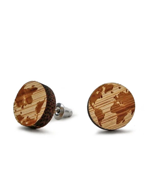 Wooden ear studs Earth - Image 2