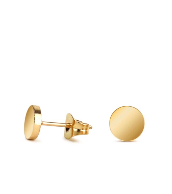 Fine ear studs Ø 6 mm golden - Image 2