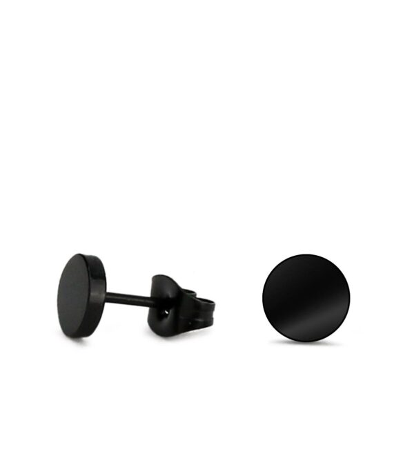 Fine ear studs Ø 6 mm black - Image 2