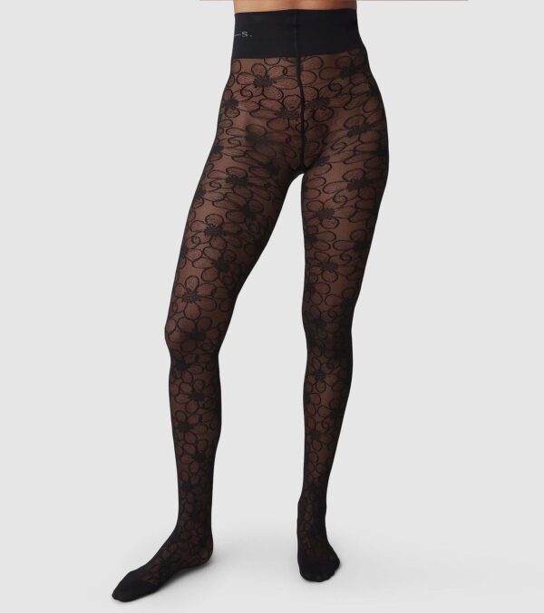 Lace Tights Maja Flower 30 denier black - Image 3