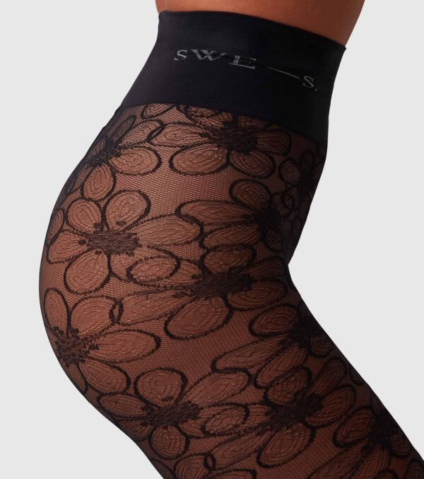 Lace Tights Maja Flower 30 denier black - Image 2
