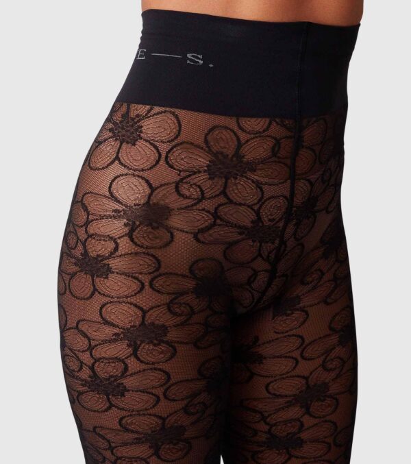 Lace Tights Maja Flower 30 denier black - Image 4