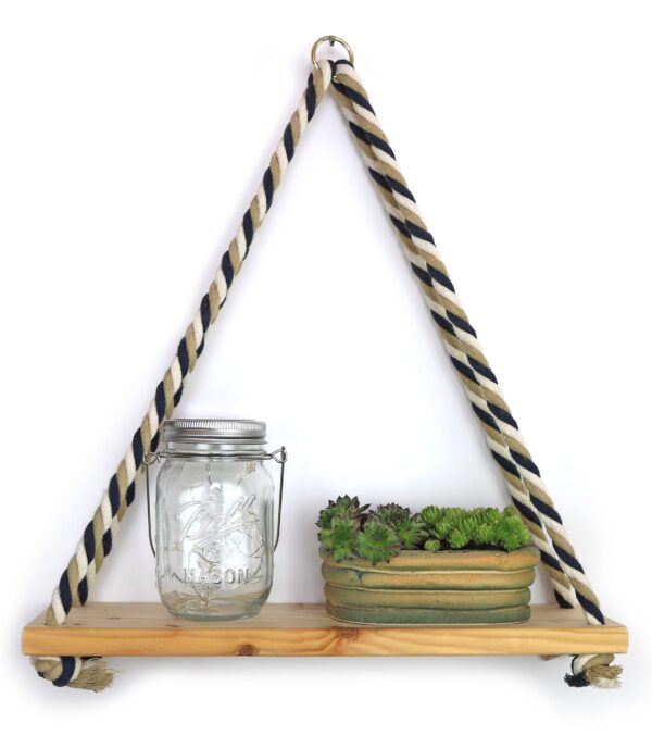 Wall shelf Triangle with 3 colored cord