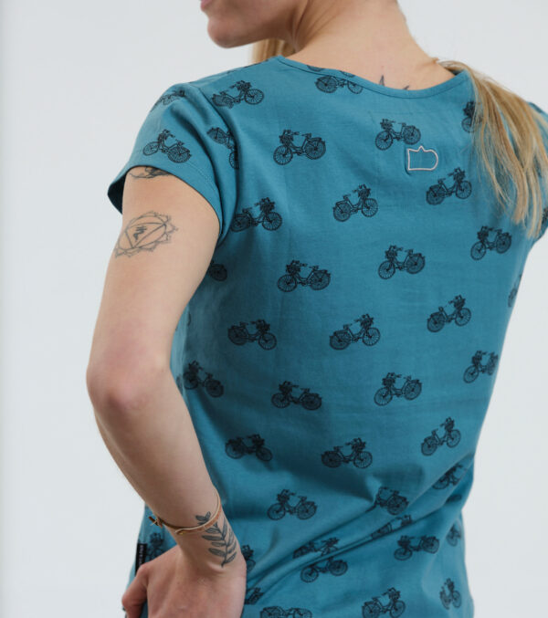Shirt Asheville Bicycles aqua blue - Image 5