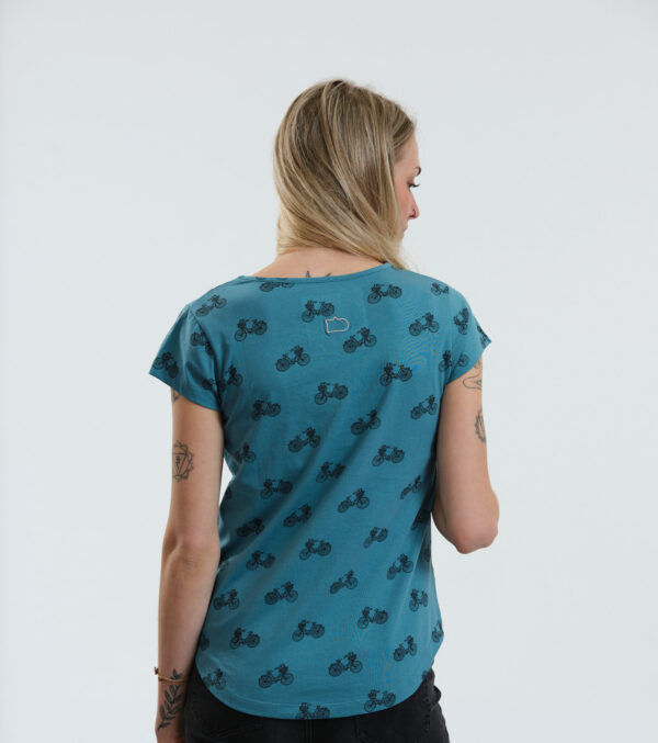 Shirt Asheville Bicycles aqua blue - Image 6