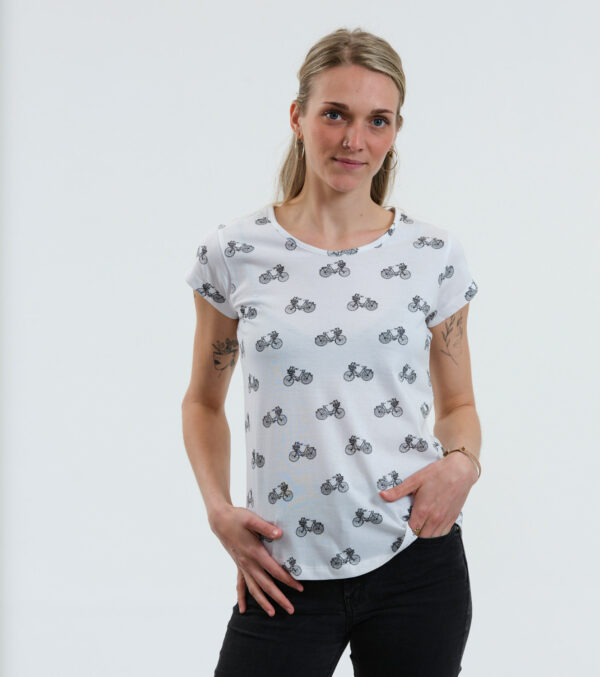 Shirt Asheville Bicycles white - Image 2