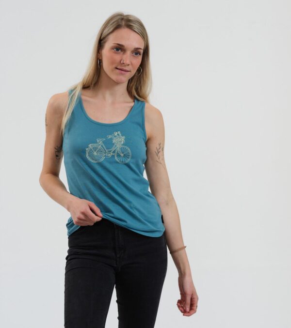 Tanktop Alex Bicycle bright turquoise blue - Image 3