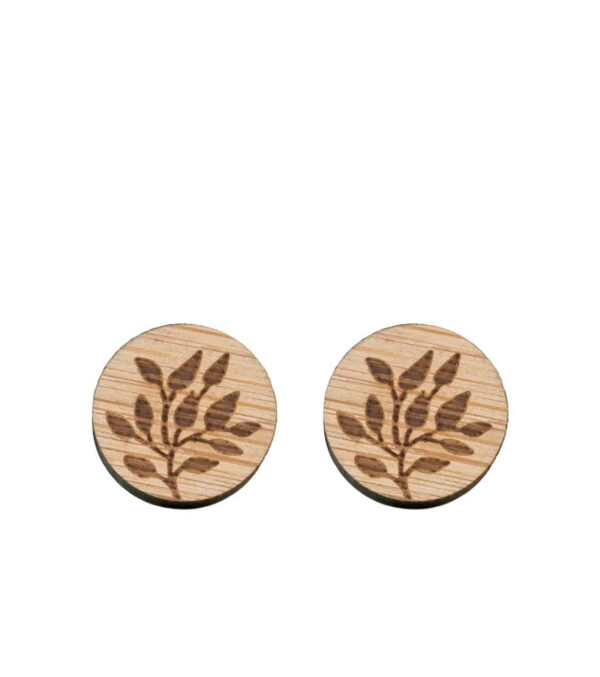 Wooden ear studs Leaves