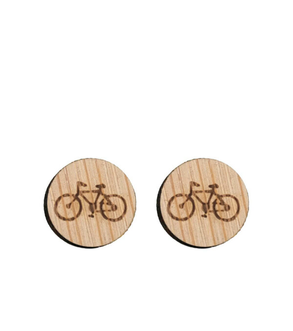Holz-Ohrstecker Fahrrad