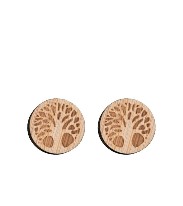 Wooden ear studs Tree of Life - Image 2