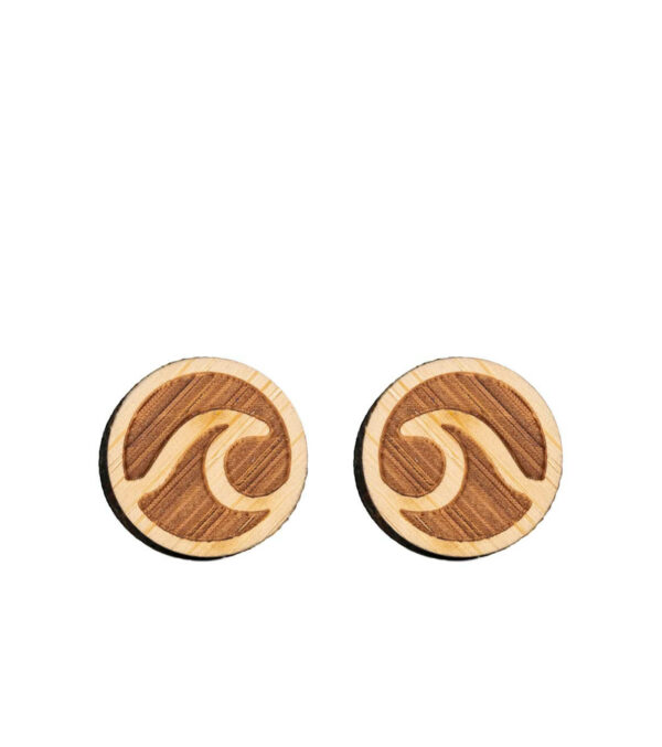Wooden ear studs Waves