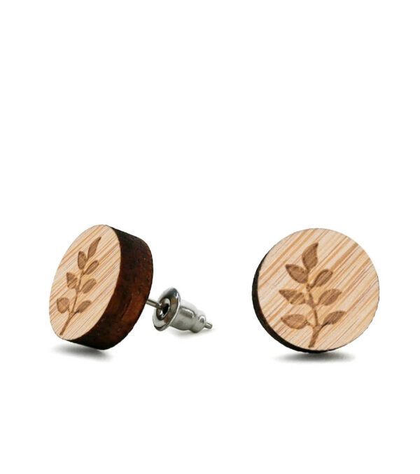 Wooden ear studs Twig - Image 2