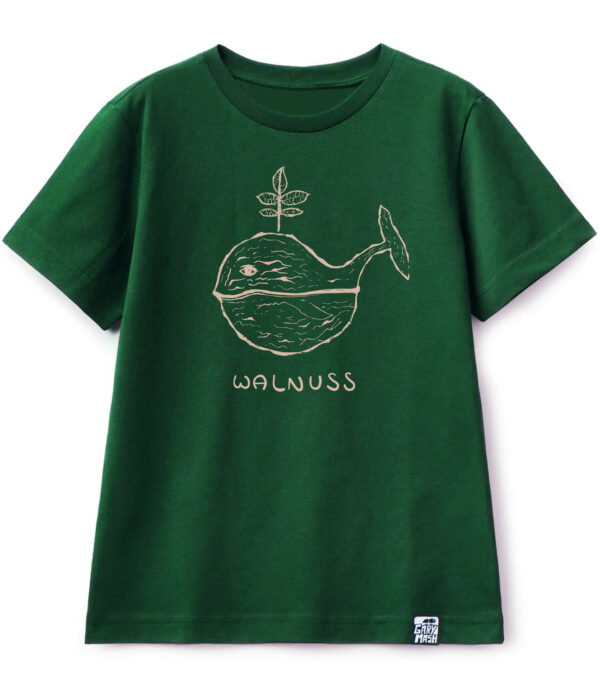 Kid's T-shirt whale nut dark green
