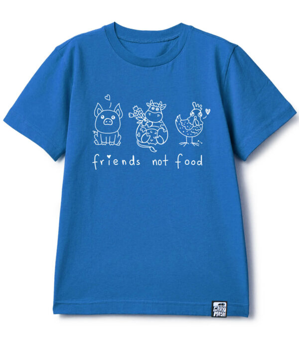 Kid's T-shirt friends not food blue