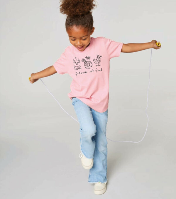 Kid's T-shirt friends not food pink - Image 2