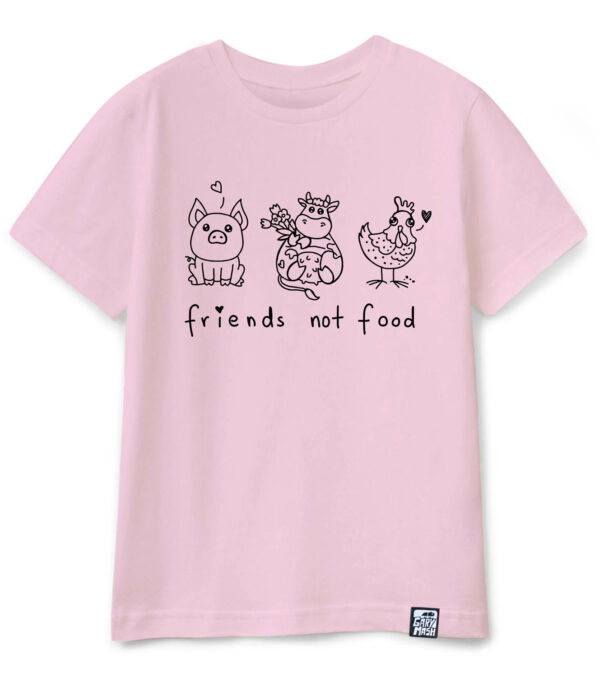 Kid's T-shirt friends not food pink