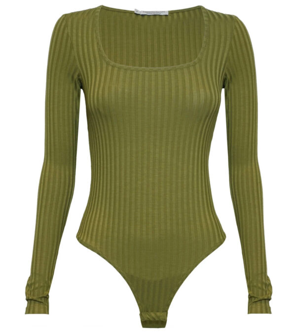Celine Body Langarm olivgrün