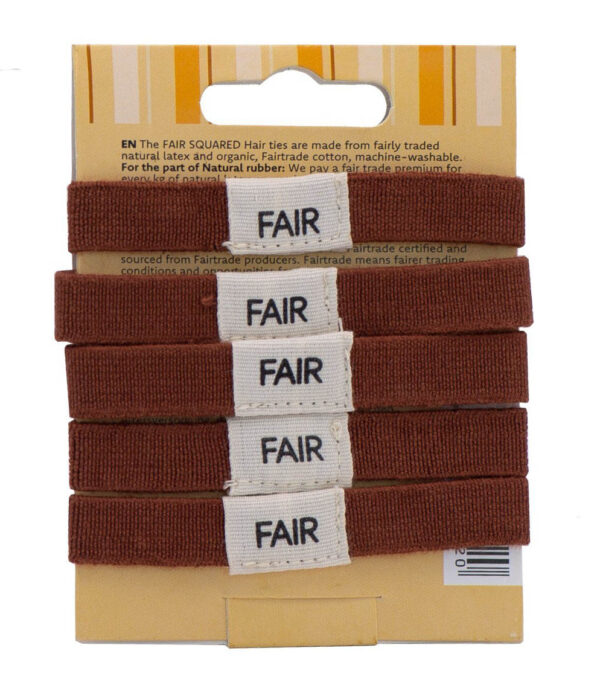 Organic hair ties in a set of 5