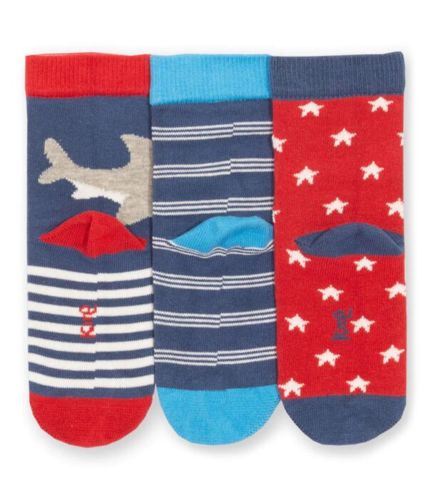 Bunte Socken 3er-Pack, Haifisch – Bild 3