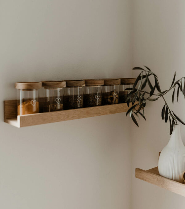 Oak wall shelf 48 cm - Image 5