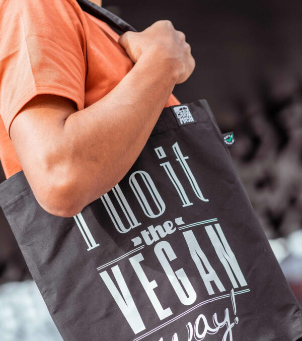 Cotton bag I do it the vegan way - Image 2