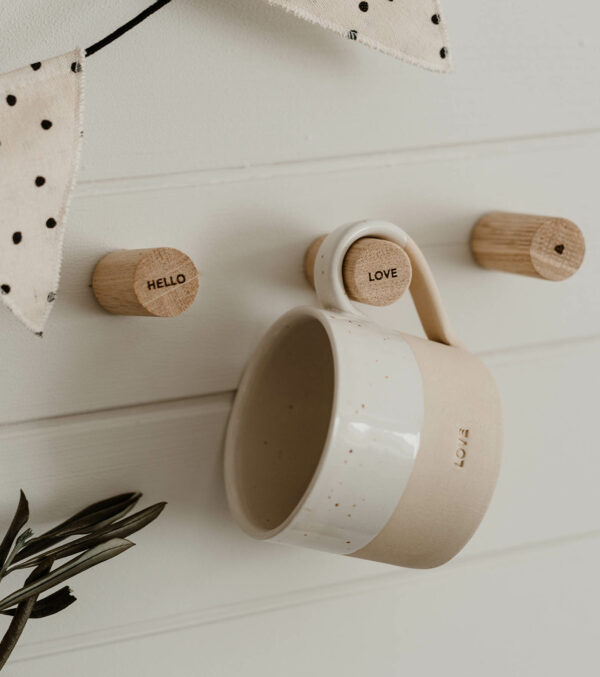 Wall Hooks in a set of 3 Hello Love - Image 3