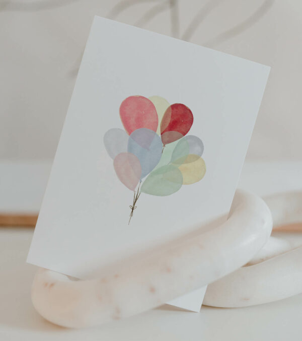 Aquarellkarte A6, Balloons – Bild 2