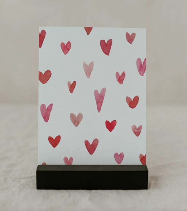 Watercolor card A6, Hearts - Image 3