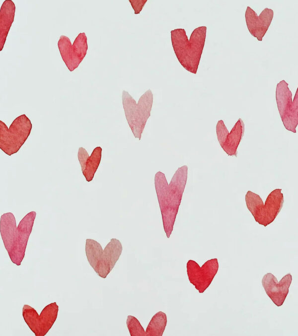 Watercolor card A6, Hearts - Image 2