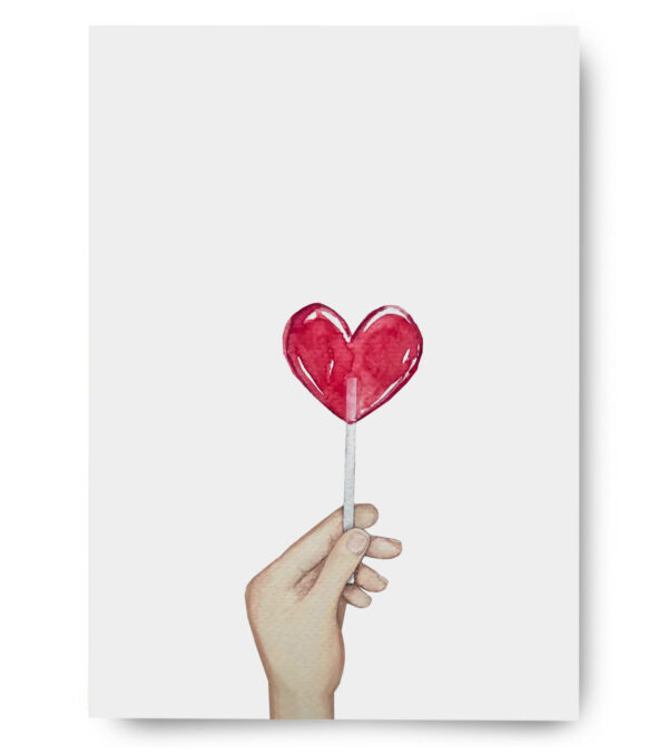 Watercolor card A6, Lolly