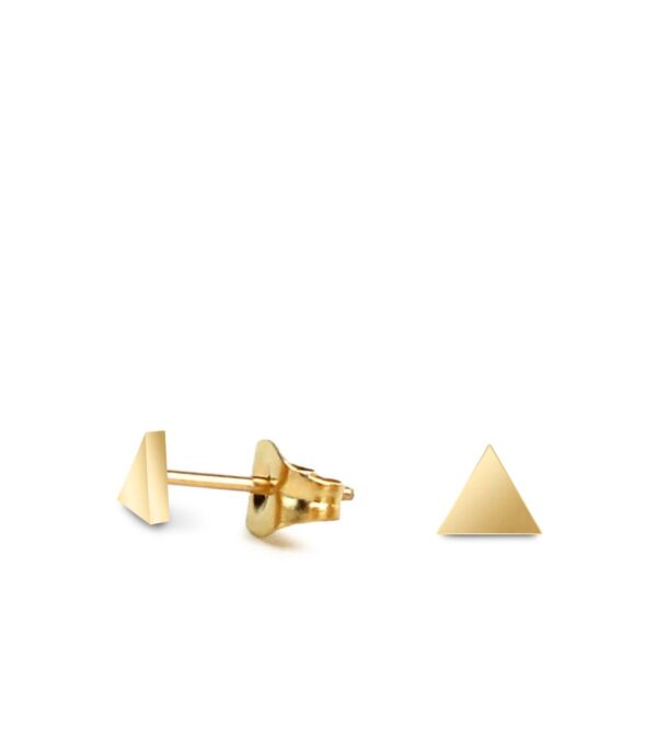 Fine ear studs Triangle 4 mm gold