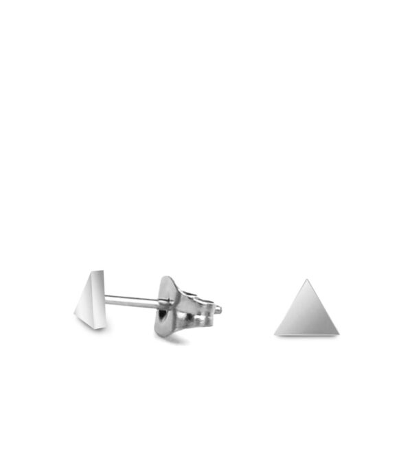 Fine ear studs Triangle 4 mm silver - Image 2