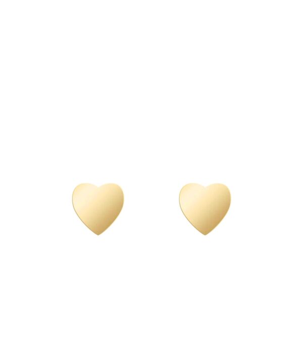 Fine ear studs Heart 4 mm gold
