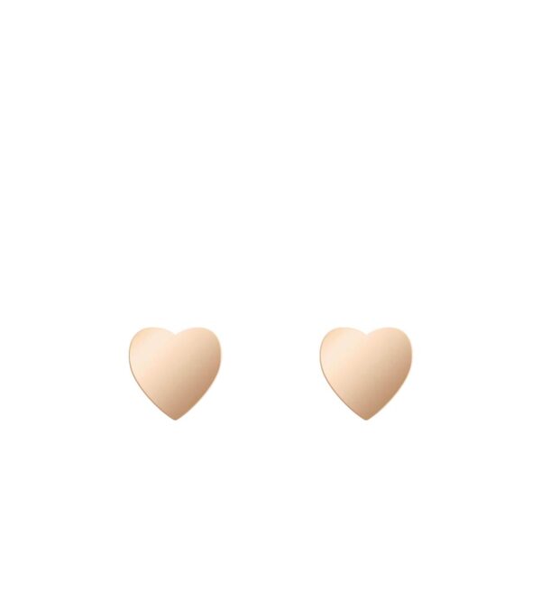 Fine ear studs Heart 4 mm rose gold