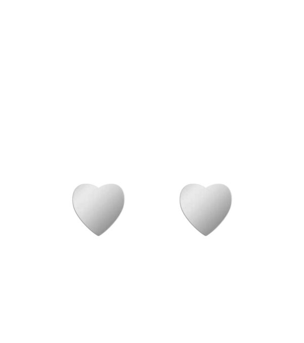 Fine ear studs Heart 4 mm silver - Image 2