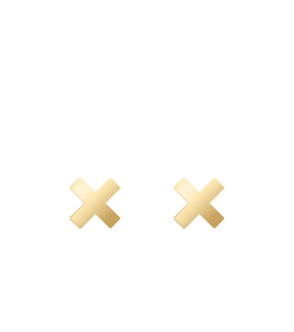 Fine ear studs Heart 4 mm gold