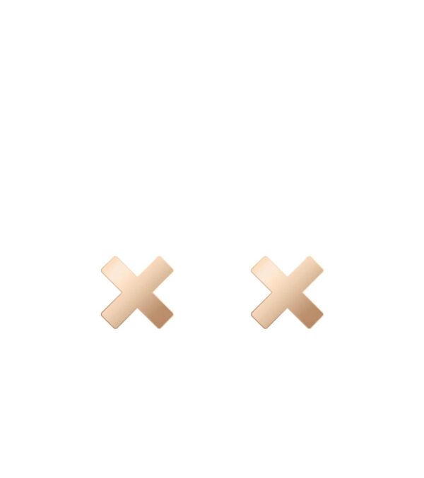 Fine ear studs Heart 4 mm rose gold - Image 2