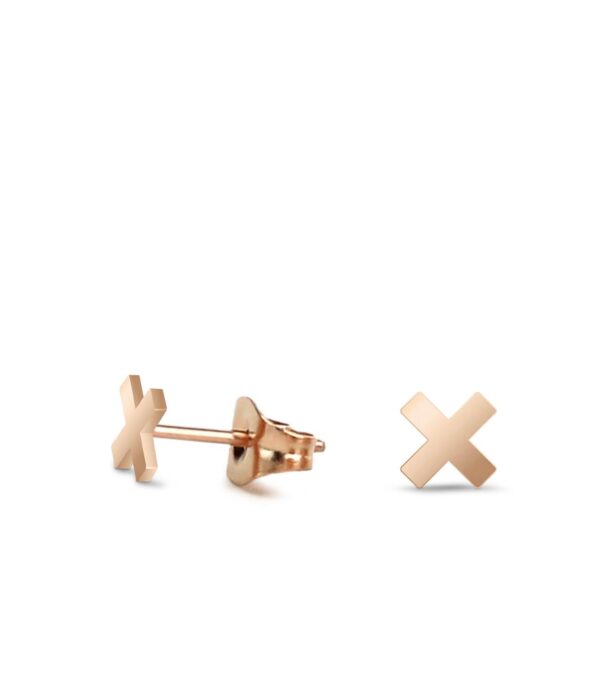Fine ear studs Heart 4 mm rose gold