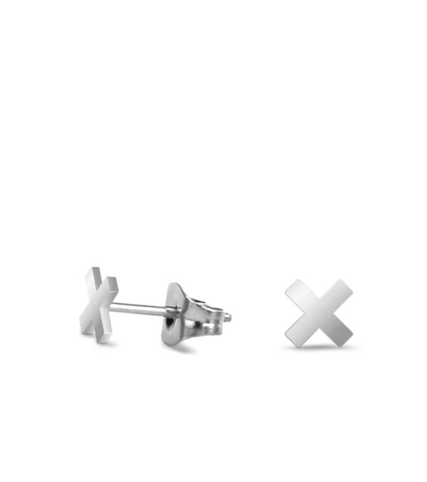 Fine ear studs Heart 4 mm silver - Image 2