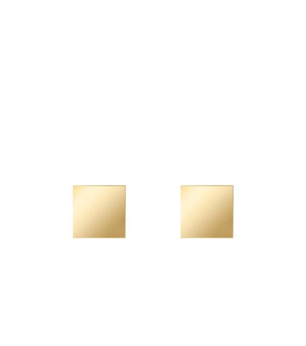 Fine ear studs Square 4 mm gold