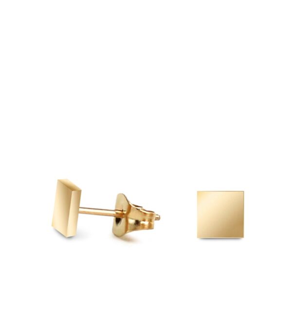 Fine ear studs Square 4 mm gold - Image 2