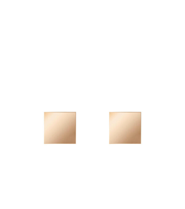 Fine ear studs Square 4 mm rose gold - Image 2