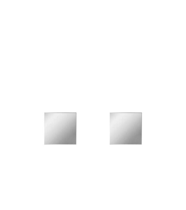 Fine ear studs Square 4 mm silver