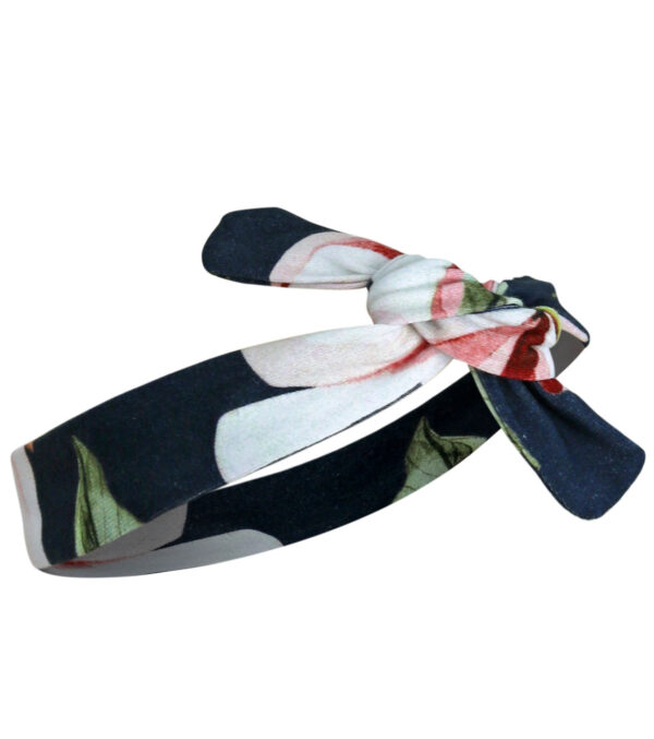 Hairband made of light Sweat, Magnolias navy-green