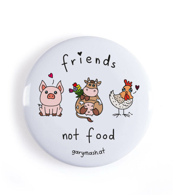 Magnet button friends not food Ø 5 cm