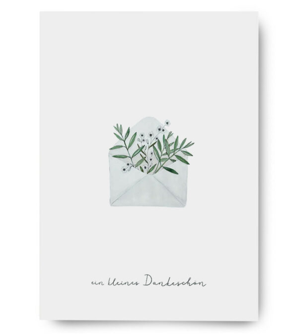 Thank you Card A6, floral envelope