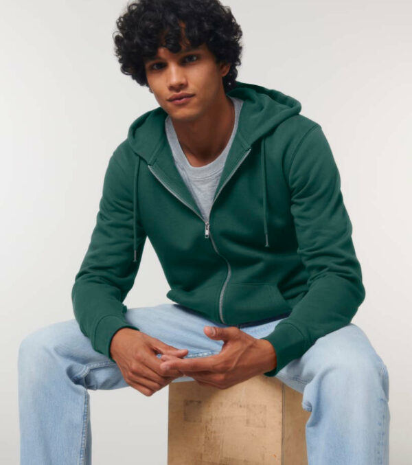 Zipped Hoodie Unisex Dark green - Image 3