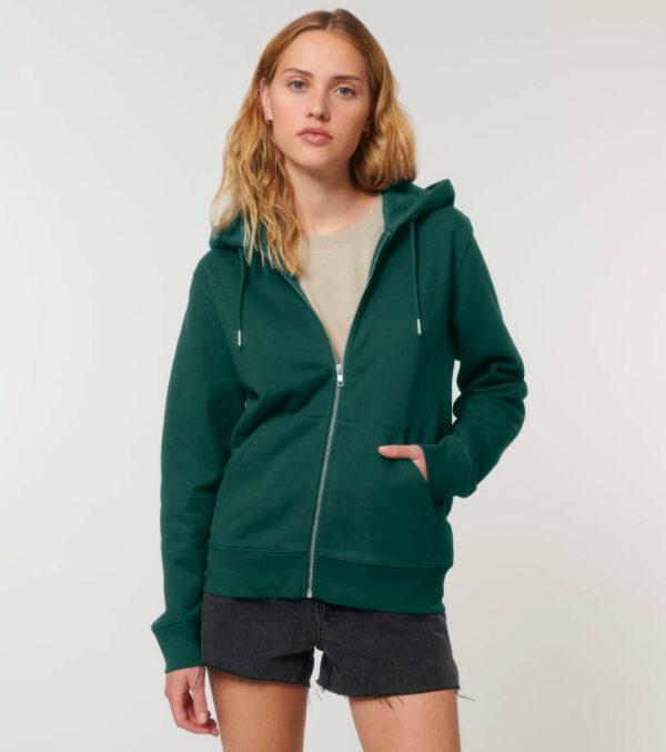 Zipped Hoodie Unisex Dark green - Image 2