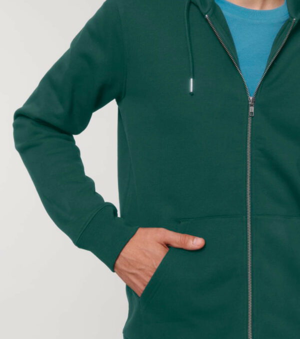 Zipped Hoodie Unisex Dark green - Image 4