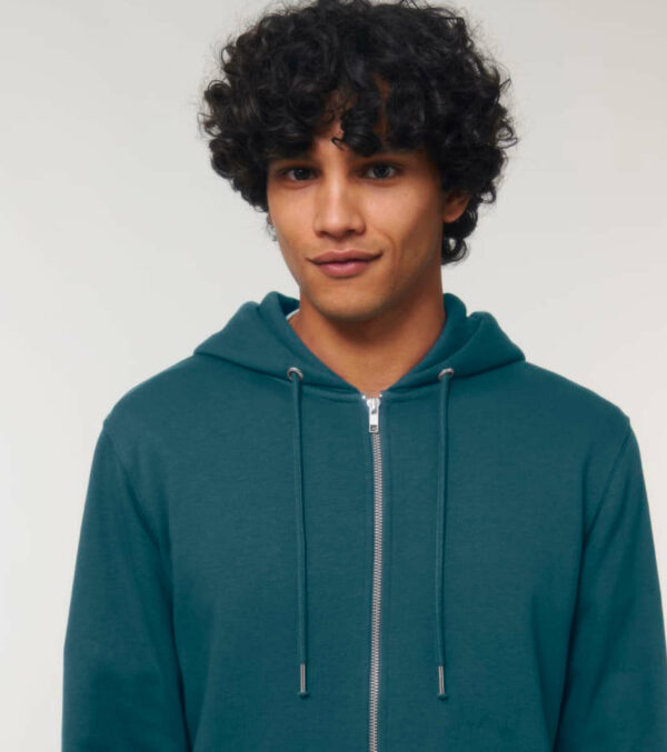 Zipped Hoodie unisex Petrol blue - Image 4